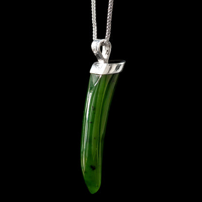 Flower Jade Huia beak Form by Alex Sands Pendant