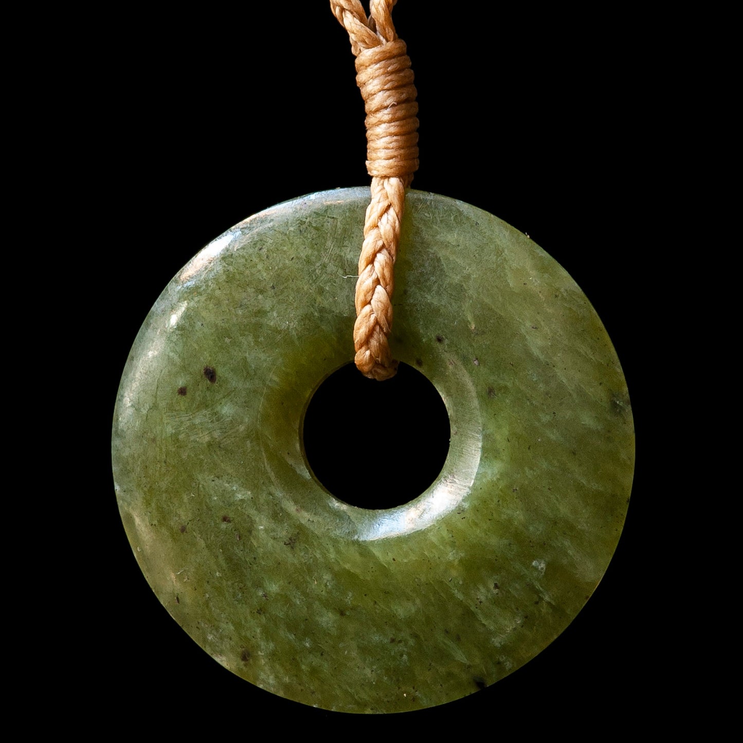 Kopae, Pi Disc handcrafted jade pendant by Alex Sands