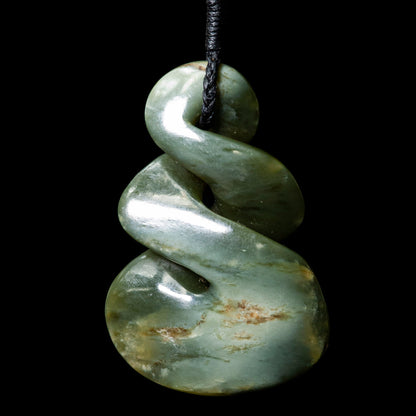 Double Pikorua (twist) Pounamu pendant