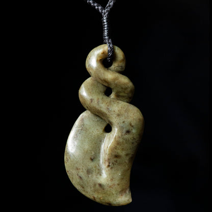 Double Pikorua (twist) Pounamu pendant