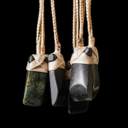 Tiny Dark Jade Toki, hand-crafted bound Pendants