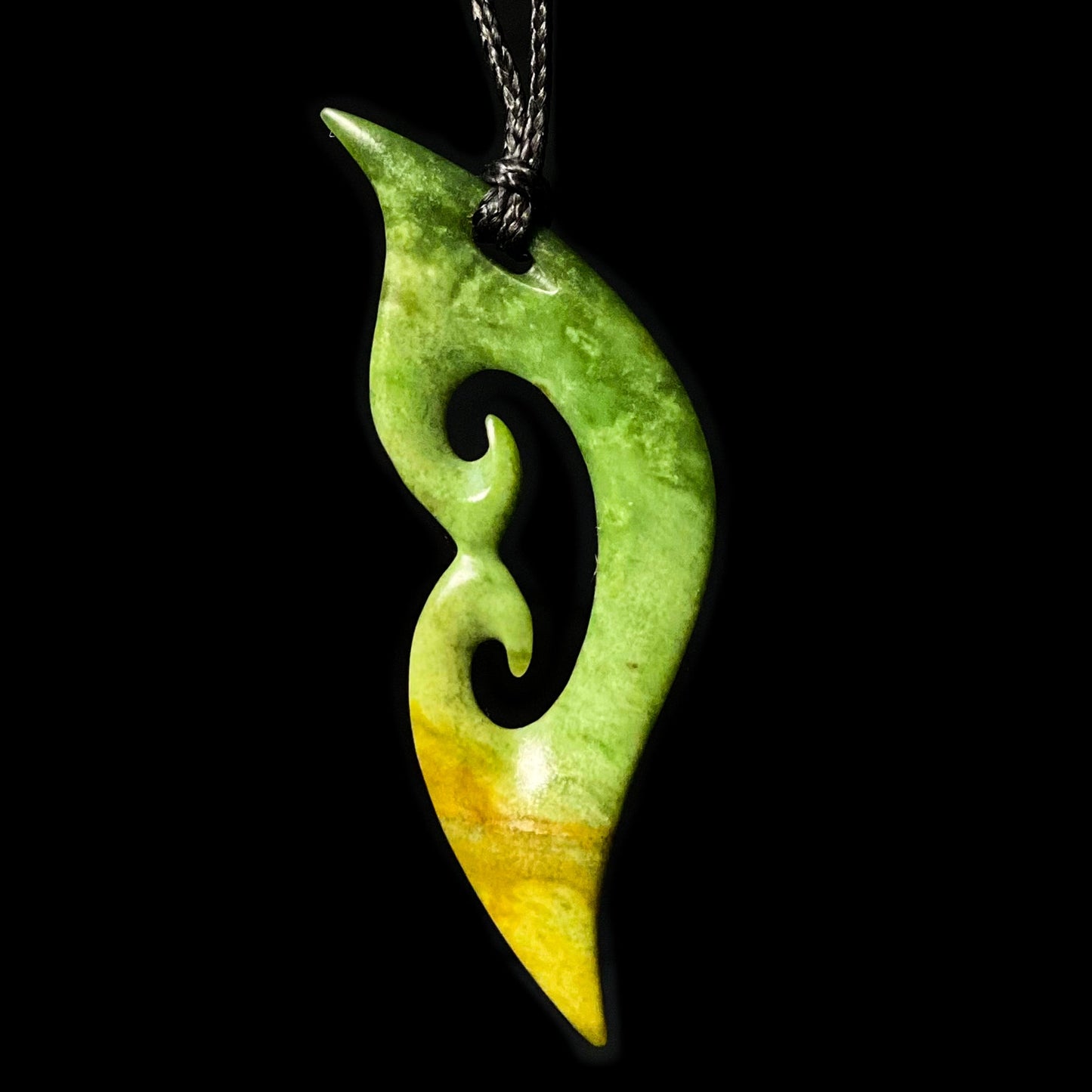 Flower Jade Matau by Shaun Gardiner Pendant