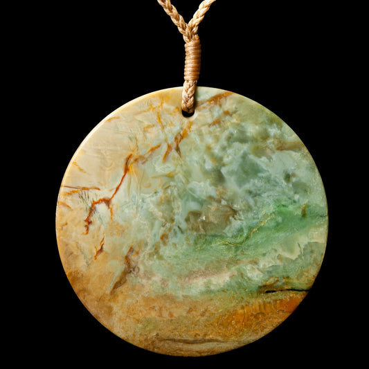 Pounamu Disc by Alex Sands Pendant