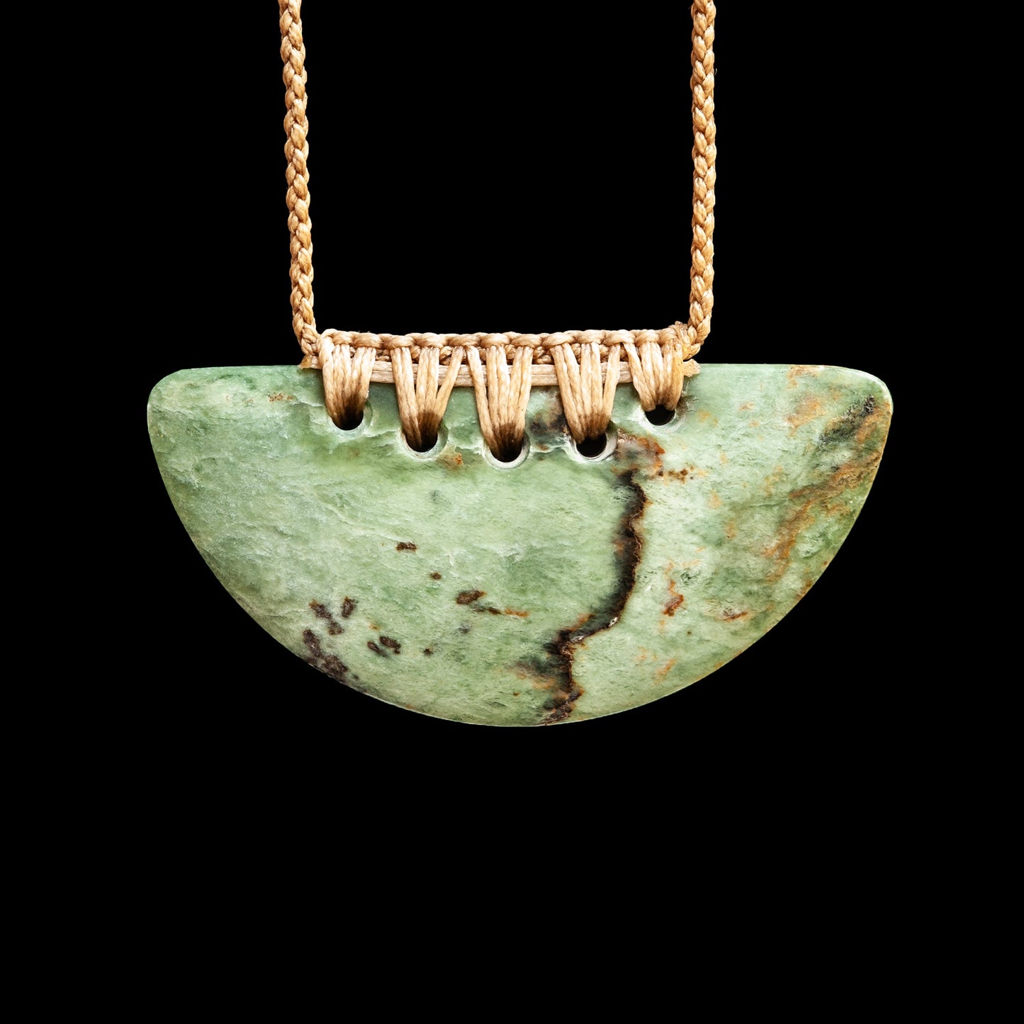 Small handcarved Jade Breast Plate by Alex Sands Pendant