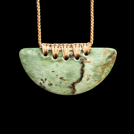Small handcarved Jade Breast Plate by Alex Sands Pendant