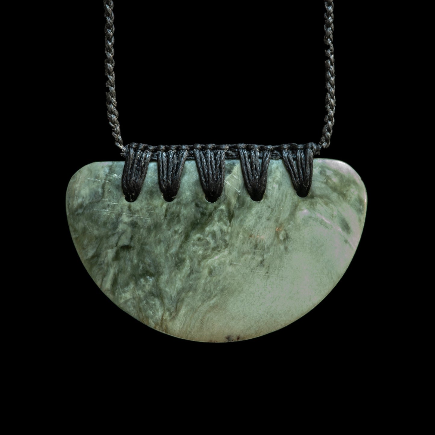 Small handcarved Jade Breast Plate by Alex Sands Pendant