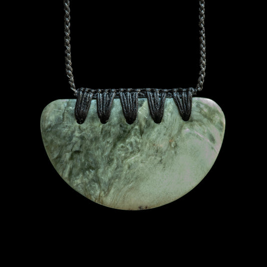 Small handcarved Jade Breast Plate by Alex Sands Pendant