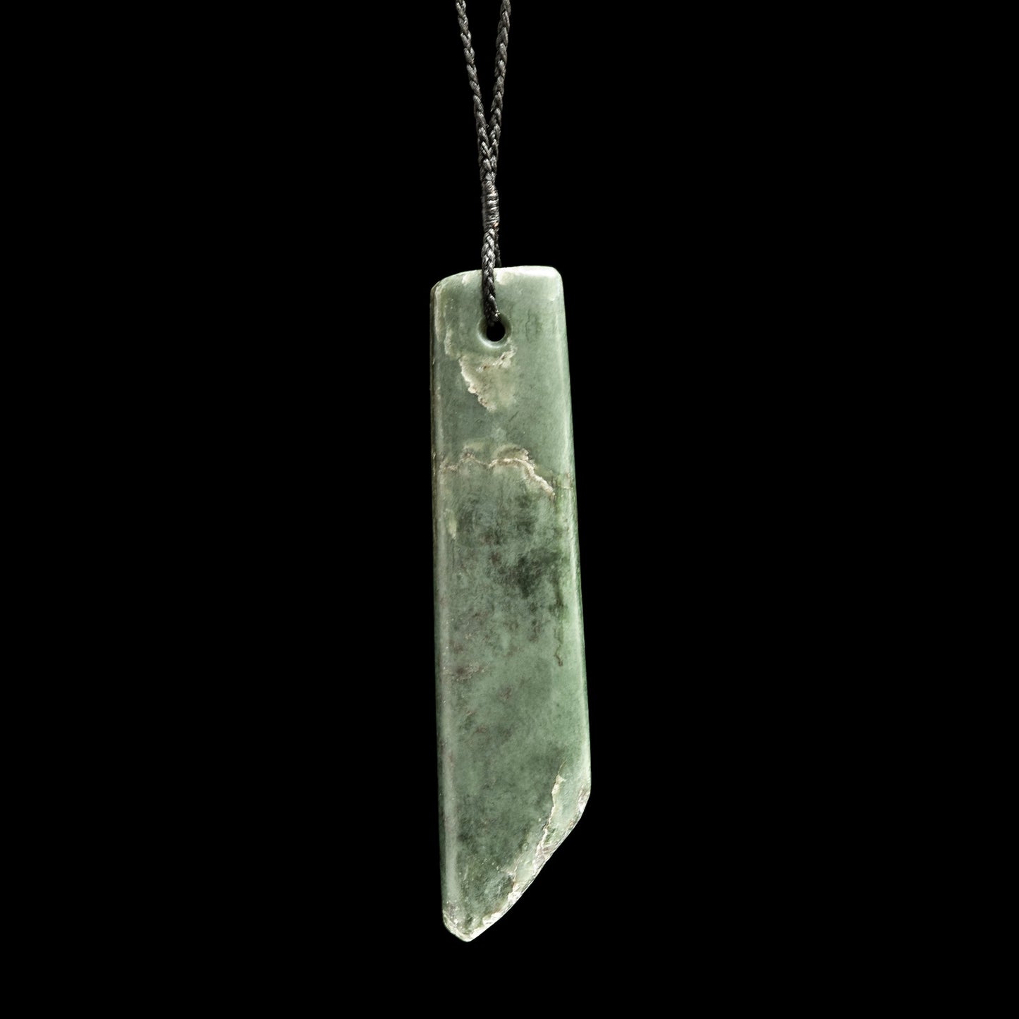 Large Jade Toki with patterning and raw edge by Nick Balme Necklace