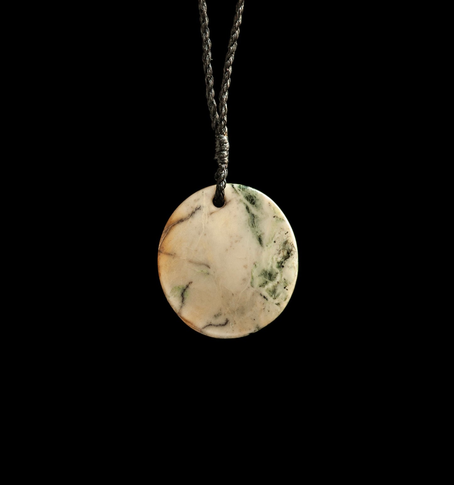 Jade disc pendant by Nick and Mady Necklace