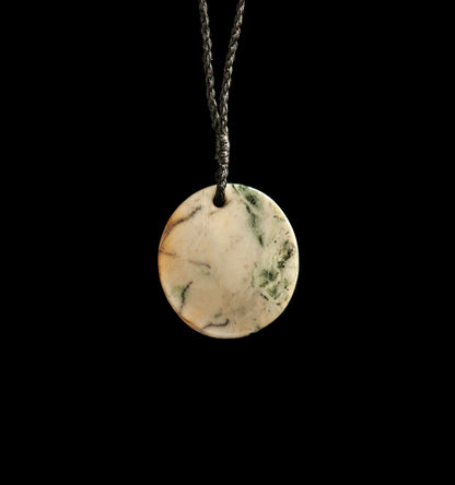 Jade disc pendant by Nick and Mady Necklace