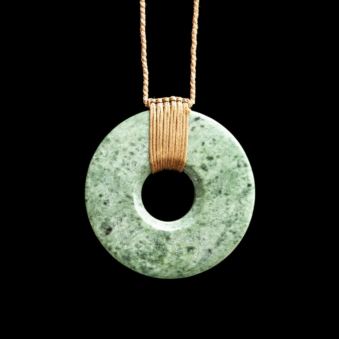 Handcarved Jade disc by Alex Sands Necklace