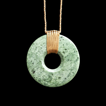 Handcarved Jade disc by Alex Sands Necklace