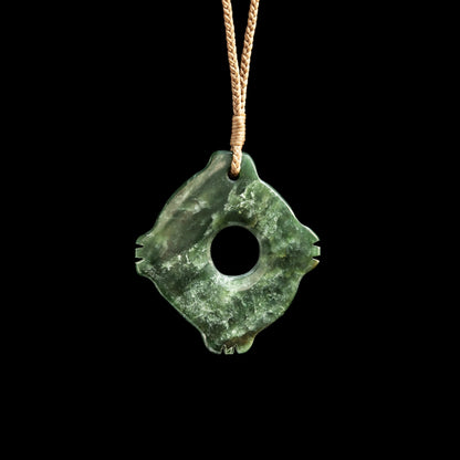 Handmade notched Jade disc by Alex Sands - HM Necklace