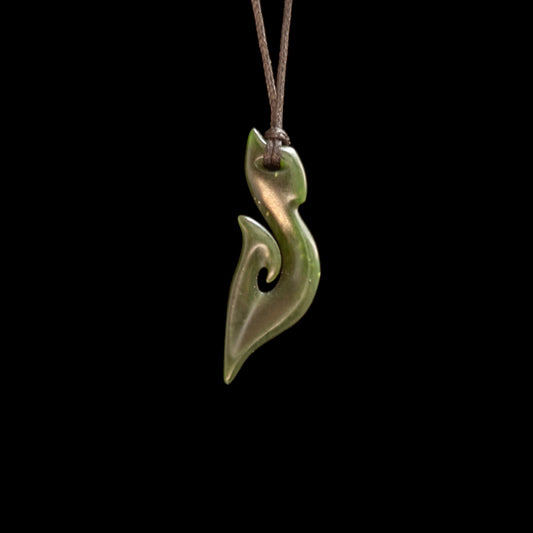Jade Koru Matau by Shaun Gardiner Pendant
