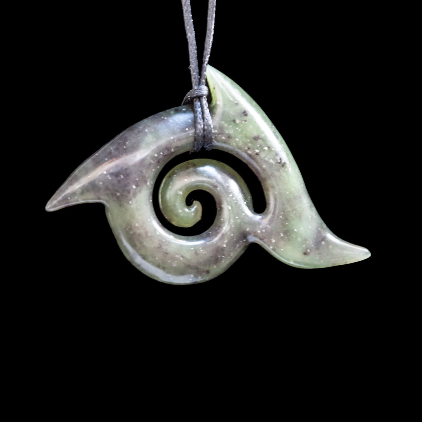Jade Koru Matau by Shaun Gardiner Pendant