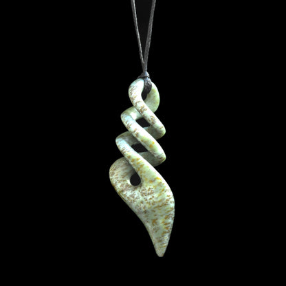 Large Jade Triple Twist or Pikorua Pendant by Shaun Gardiner