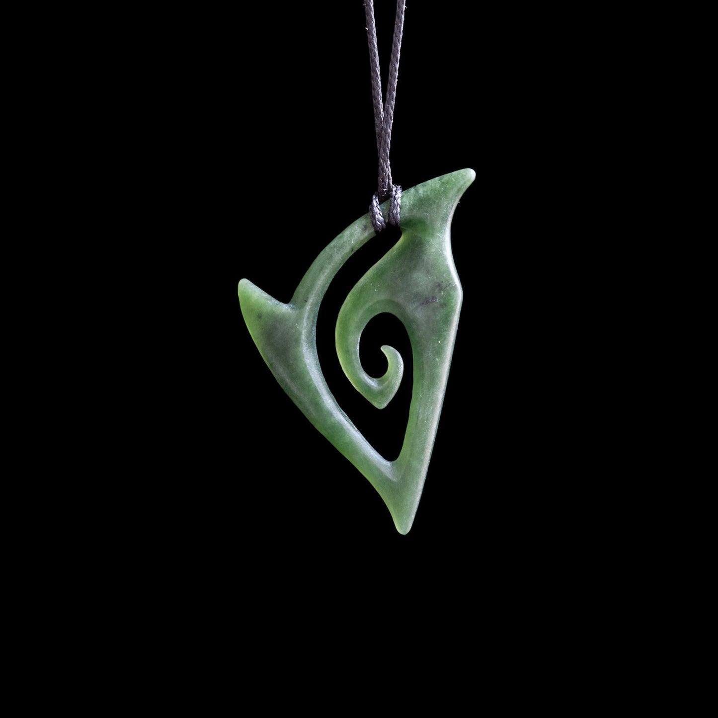 Jade Koru Matau by Shaun Gardiner Pendant