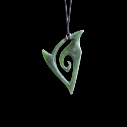 Jade Koru Matau by Shaun Gardiner Pendant