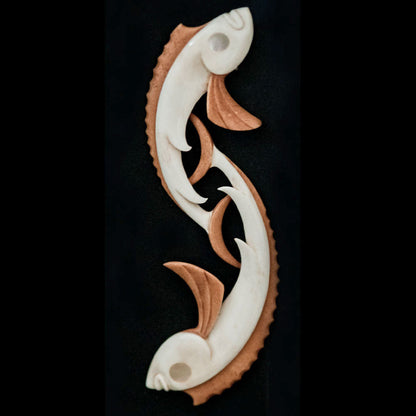 Framed Carved Bone Fish by Kerry Thompson Wall Art