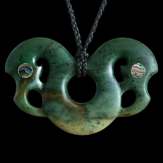 Large Flower Jade Pekapeka Pendant