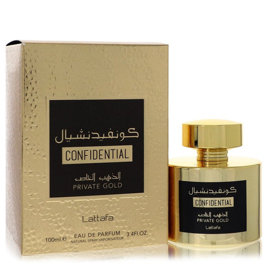 Lattafa Confidential Private Gold Eau De Parfum Spray (Unisex) by Lattafa 100 ml