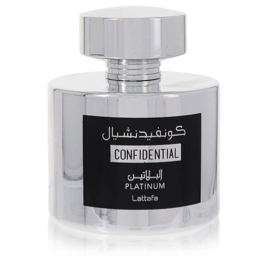 Lattafa Confidential Platinum Eau De Parfum Spray (Unisex Unboxed) by Lattafa 100 ml