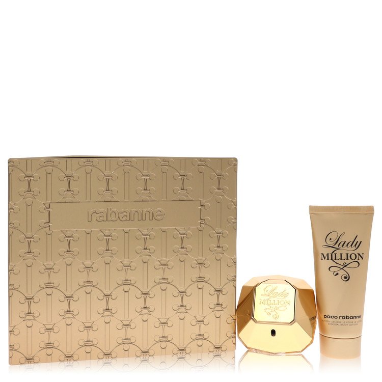 Lady Million Gift Set - 2.7 oz Eau De Parfum Spray + 3.4 oz Body Lotion by Paco Rabanne --