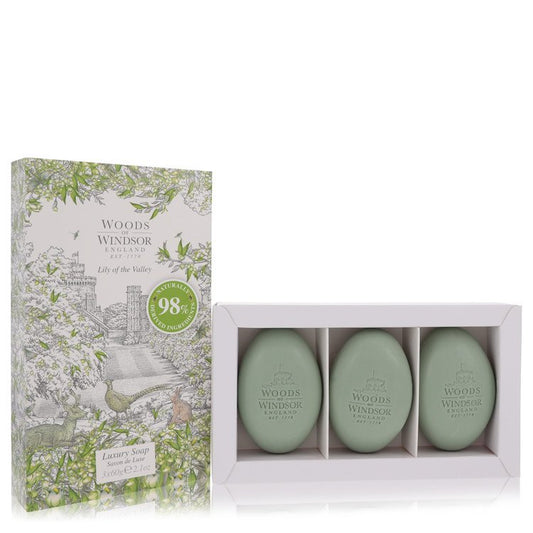 Lily Of The Valley (woods Of Windsor) Three 2.1 oz Luxury Soaps by Woods Of Windsor 62 ml