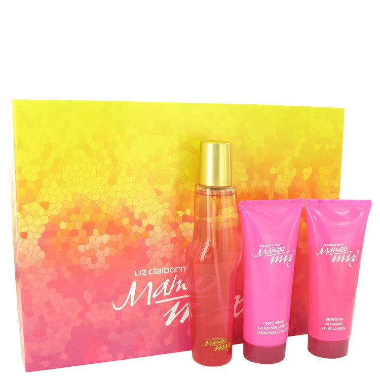 Mambo Mix Gift Set - 3.4 oz Eau De Parfum Spray + 3.4 oz Body Lotion + 3.4 oz Shower Gel by Liz Claiborne --