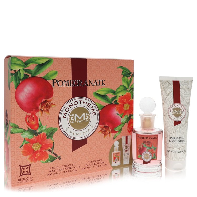 Monotheme Promegranate Gift Set - 3.4 oz Eau De Toilette Spray + 3.4 oz Body Lotion by Monotheme --