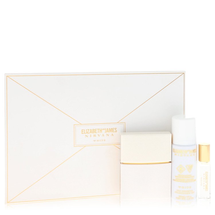 Nirvana White Gift Set - 1 oz Eau De Parfum Spray + 0.24 oz Mini EDP Rollerball + 1.3 oz Dry Shampoo by Elizabeth And James --