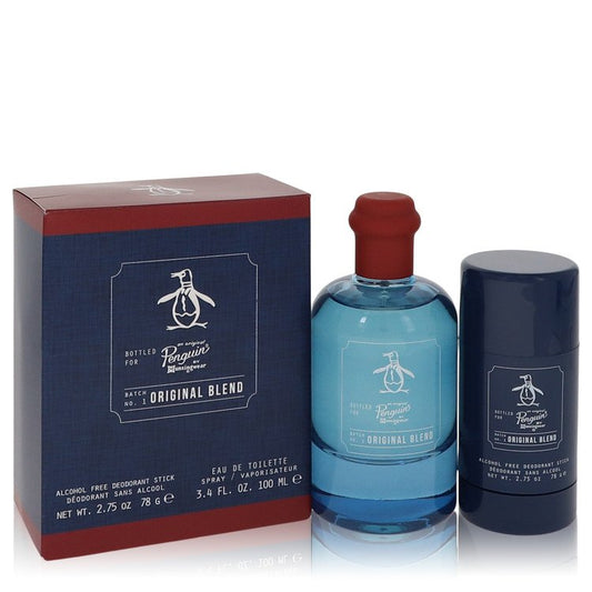 Original Penguin Original Blend Gift Set - 3.4 oz Eau De Toilette Spray + 2.75 Deodorant Stick (Alcohol Free) by Original Penguin --