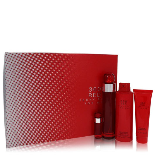 Perry Ellis 360 Red Gift Set - 3.4 oz Eau De Toilette Spray + .25 oz Mini EDT Spray + 6.8 oz Body Spray + 3 oz Shower Ge by Perry Ellis --