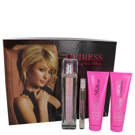 Paris Hilton Heiress Gift Set - 3.4 oz Eau De Parfum Spay + .34 oz Mini EDP Pen Spray + 3 oz Body Lotion + 3 oz Shower Gel by Paris Hilton --