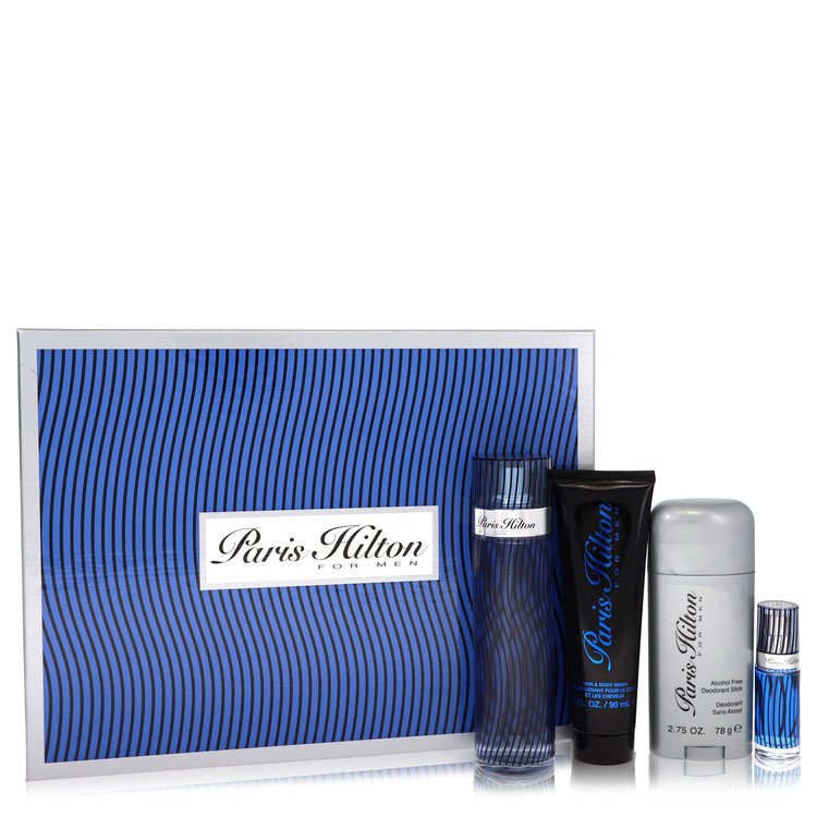 Paris Hilton Gift Set - 3.4 oz  Eau De Toilette Spray + 3 oz Body Wash + 2.75 oz Deodorant Stick + .25 Mini EDT Spray by Paris Hilton --