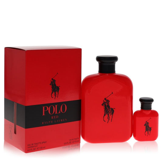 Polo Red Gift Set - 4.2 oz Eau De Toilette Spray + 0.5 oz Mini EDT by Ralph Lauren --