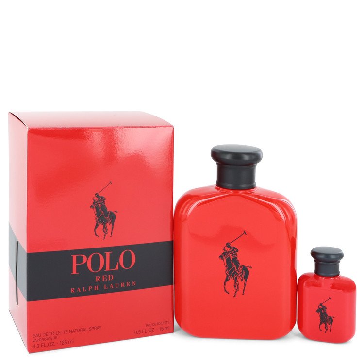 Polo Red Gift Set - 4.2 oz Eau De Toilette Spray + 0.5 oz Mini EDT by Ralph Lauren --