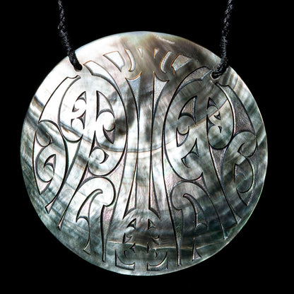 Engraved Mother of Pearl Pendant