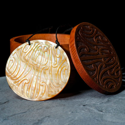 Engraved Mother of Pearl Pendant