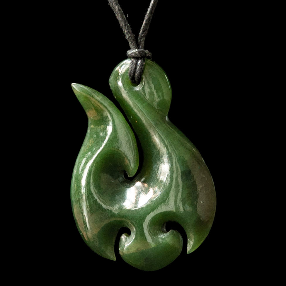 Hei Matau hook, Jade Pendant handcrafted NZ Pounamu