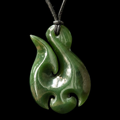 Hei Matau hook, Jade Pendant handcrafted NZ Pounamu