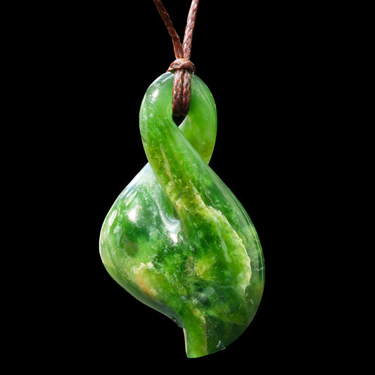 Jade Twist, handcrafted pendant OOS 19Mar24