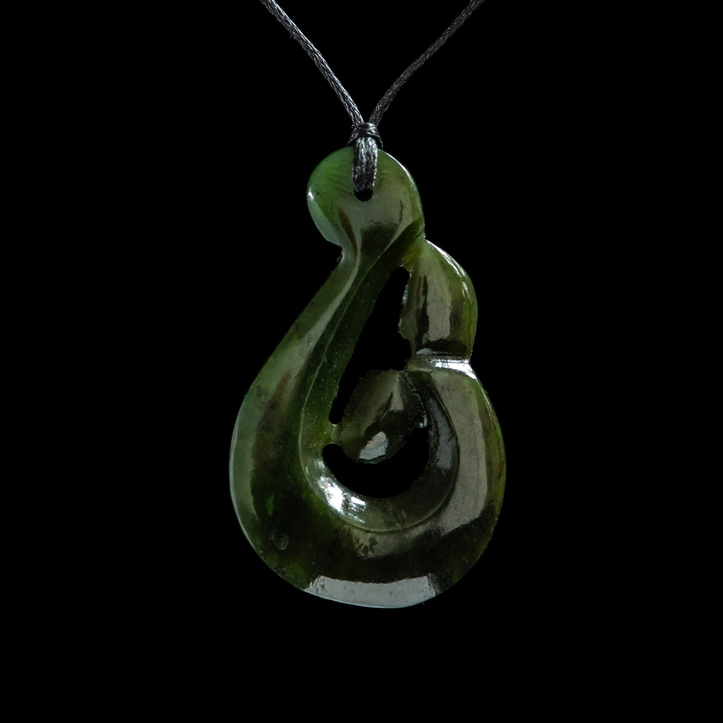 Hei Matau Whale Tail handcrafted jade pendant Necklace
