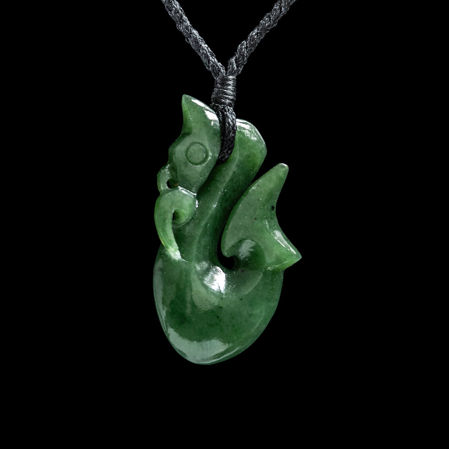 small Matau-Manaia hook, hand-crafted Jade Pendant Necklace