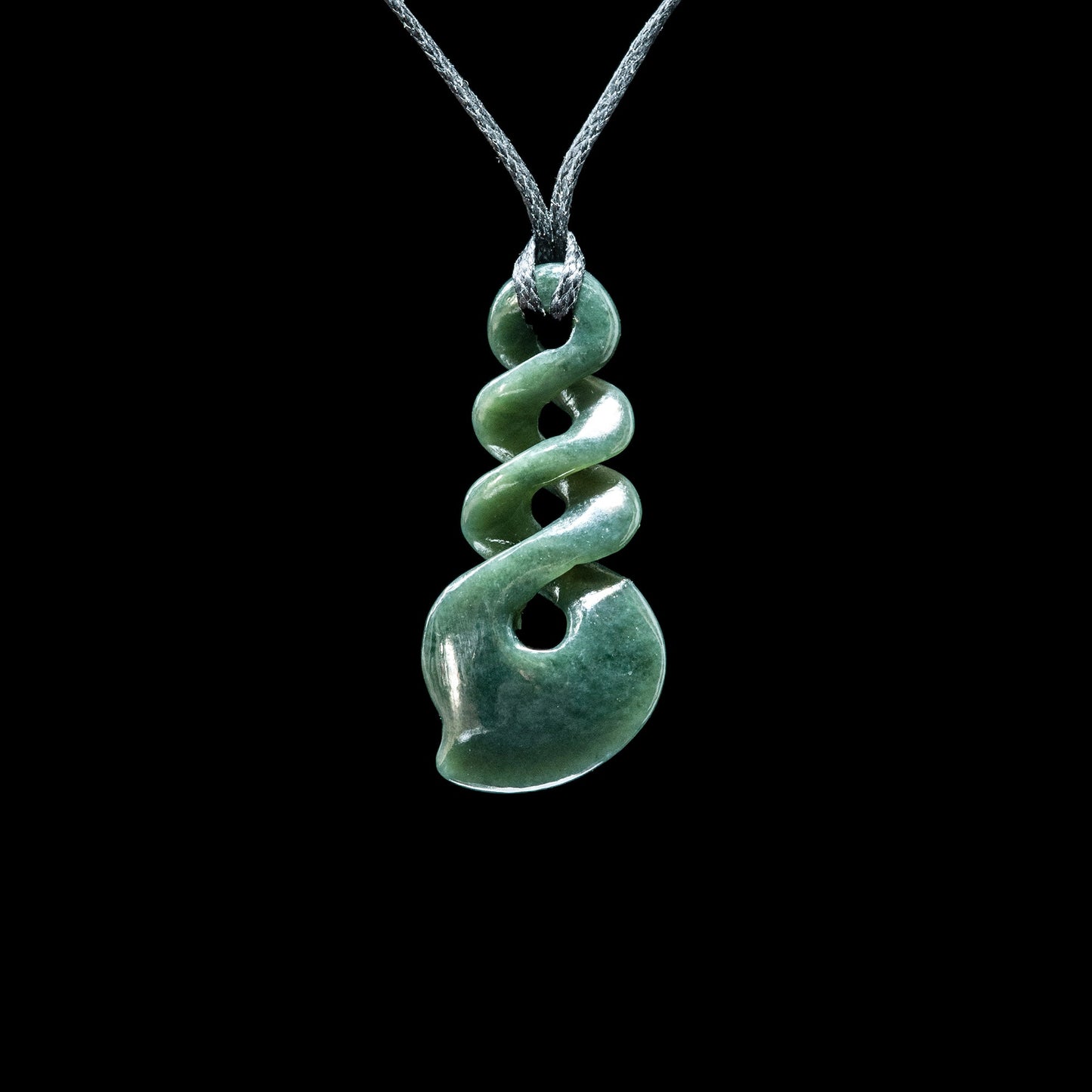 Small Triple Pikorua Jade Twist, hand-crafted Pendant Necklace