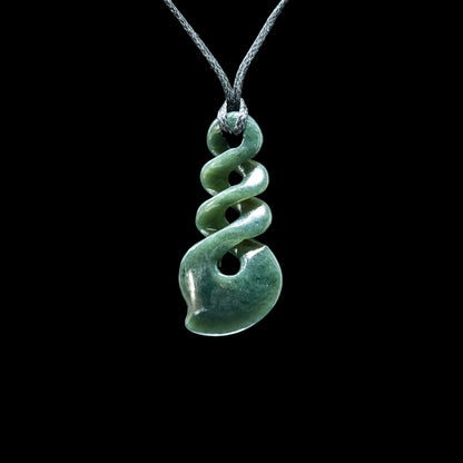 Small Triple Pikorua Jade Twist, hand-crafted Pendant Necklace