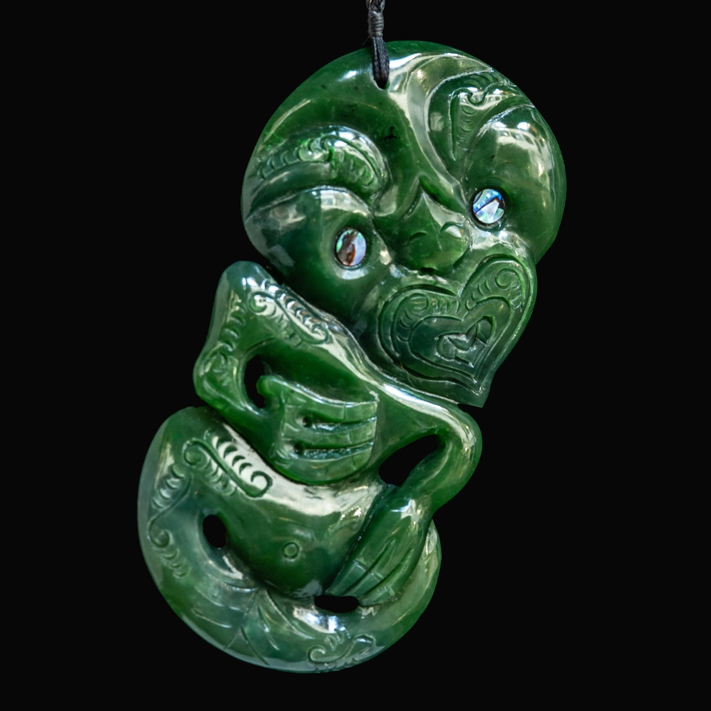 Very Large Jade Hei Tiki Necklace