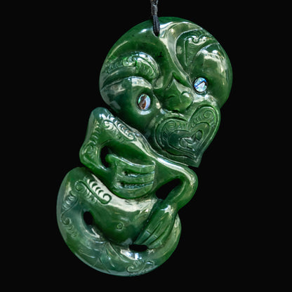 Very Large Jade Hei Tiki Necklace