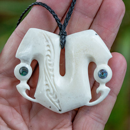 Large Deer Antler Pekapeka Pendant
