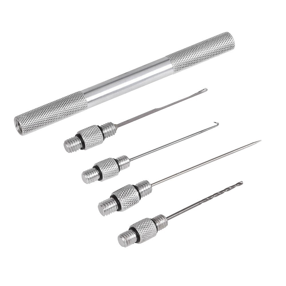 Fishing Baiting Needle Set 5-in-1 Aluminum Alloy Carp Fishing Rigging Needle Stringer Drill Hooks Fishing Bait Needle Tool